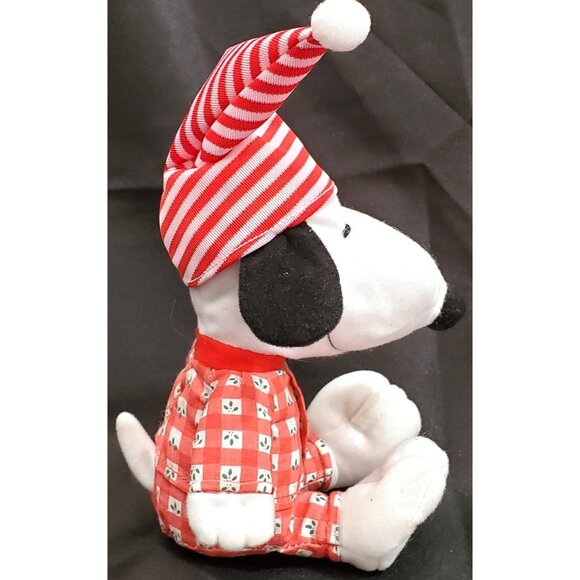 Peanuts SNOOPY plush jingle bell stuffed animal in Christmas Pajamas pjs Whitman - Picture 6 of 12